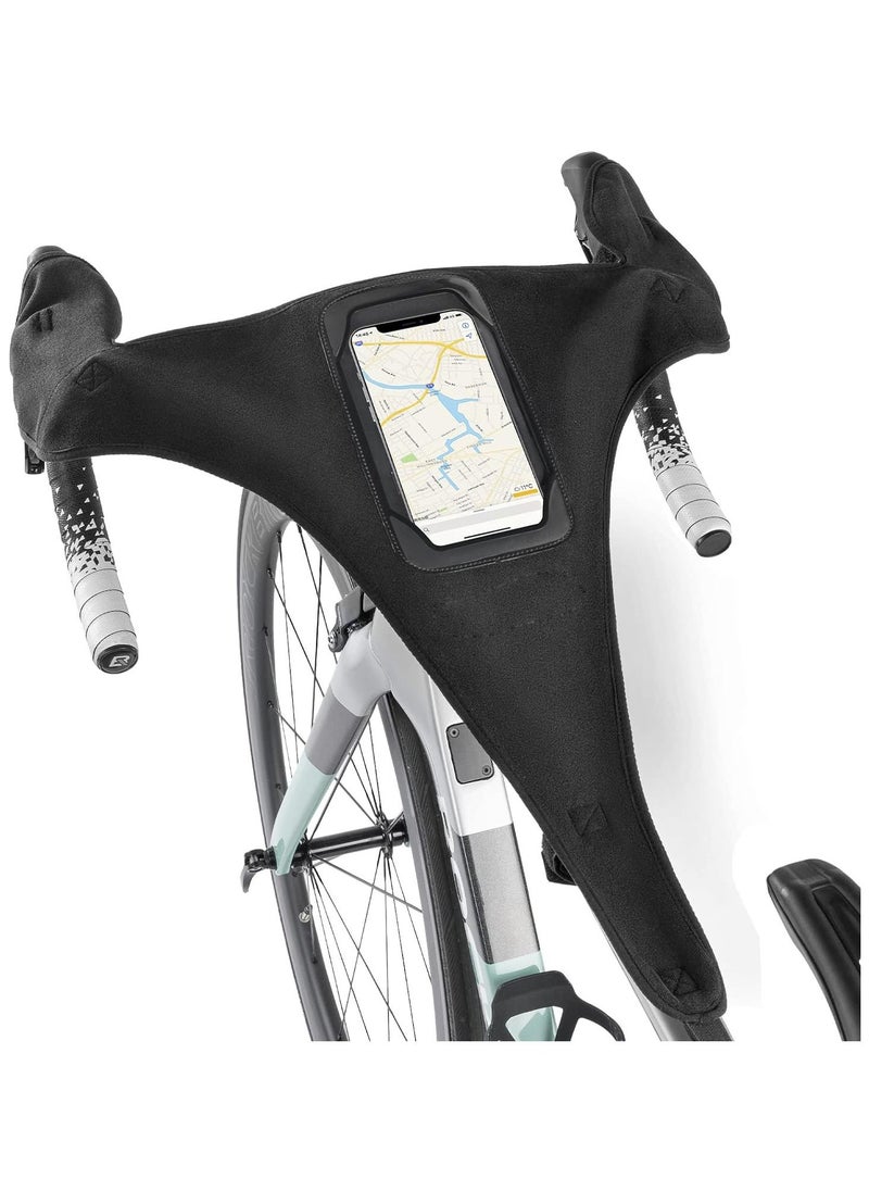 Generic - Bicycle Trainer Sweat Net Bike Frame Guard Absorbs Sweat Absorbs Prevent Bicycle from Corrosion Bicycle Trainer Roller Sweat Absorb Guard Strap Net Cover with Phone Pouch TPU Touch Screen - Image 1