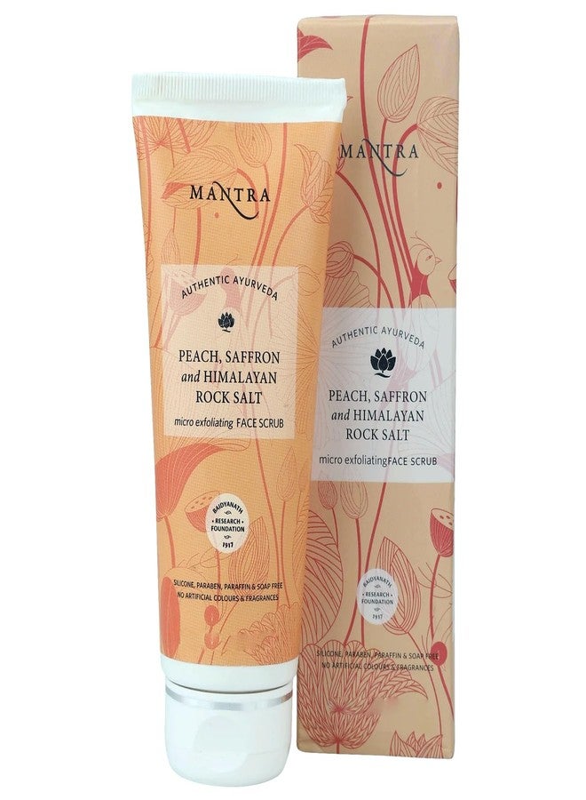 Mantra Herbal Peach, Saffron and Himalayan Rock Salt Micro Exfoliating Face Scrub - 50 ml | Exfoliates Black Heads & Dead Skin or Gives Instant Glow - Image 1