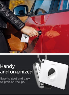 Spigen Air Fit for Apple AirTag Wallet Card Case Cover AirTags Holder with Keychain Ring - White  - Image 4
