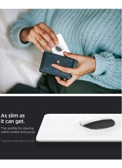 Spigen Air Fit for Apple AirTag Wallet Card Case Cover AirTags Holder with Keychain Ring - White  - Image 3