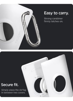 Spigen Air Fit for Apple AirTag Wallet Card Case Cover AirTags Holder with Keychain Ring - White  - Image 2