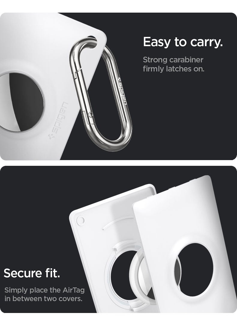 Spigen Air Fit for Apple AirTag Wallet Card Case Cover AirTags Holder with Keychain Ring - White  - Image 2