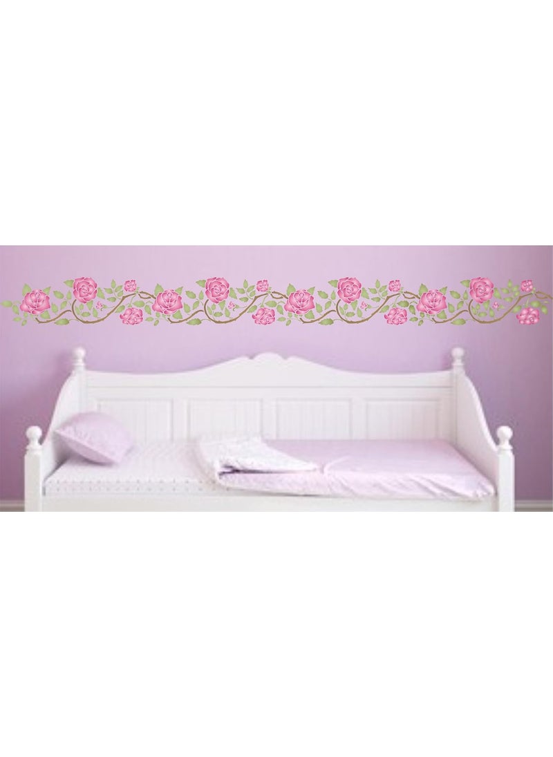 Usnyabni Rose Border Stencil, 14.5 x 4.5 inch - Classic Wall Border Flower Stencil Stencils by CRAFT KREATIVELY  - Image 3