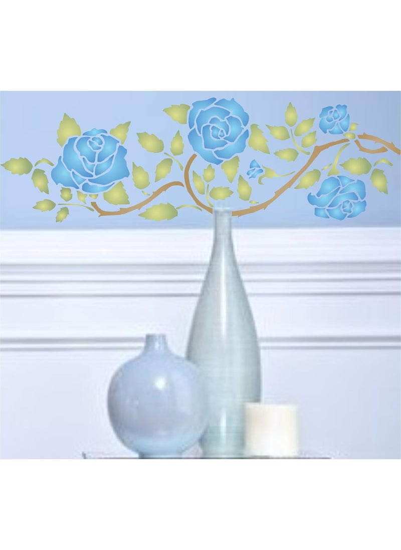 Usnyabni Rose Border Stencil, 14.5 x 4.5 inch - Classic Wall Border Flower Stencil Stencils by CRAFT KREATIVELY  - Image 4