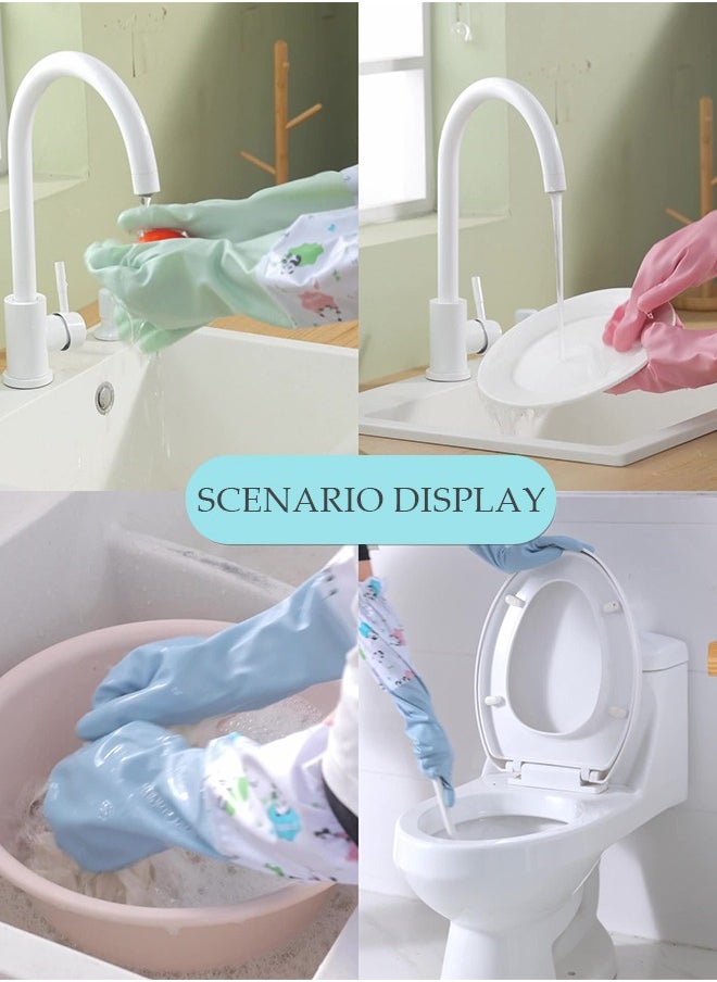 DUNISO - 2 Pairs Household Cleaning Gloves Dishwashing Cleaning Gloves,Waterproof Household Kitchen Dishwashing Glove,Non-Slip Laundry Kitchen Gardening Household Gloves - Image 1