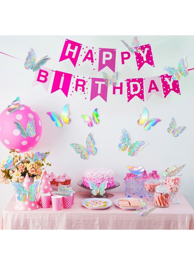 Outus 120 Pieces Sequined Silver 3D Layered Butterfly Wall Decor Removable Butterfly Stickers Hollow Mural Decals for Birthday Cake Decorations Crafts Bouquet Flower Arrangements - Image 5