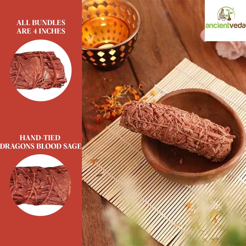 Ancientveda Soul Sticks 4" Dragons Blood Sage Sticks 3 Pack with Starter Guide | Floral Organic Sage for House Cleansing and Evil Spirits Cleanse, Big Smudge Sticks Bundle for Yoga Meditation Healing Rituals - Image 2