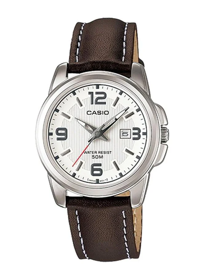 كاسيو Women's Analog Display Watch With Brown Leather Strap - LTP-1314L-7A