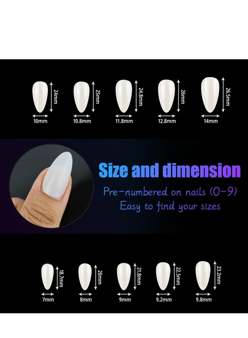 Nail Tips 100 Pcs Acrylic False Nails in Natural Color – Artificial Nail Tips for Designs & Extensions - Image 2