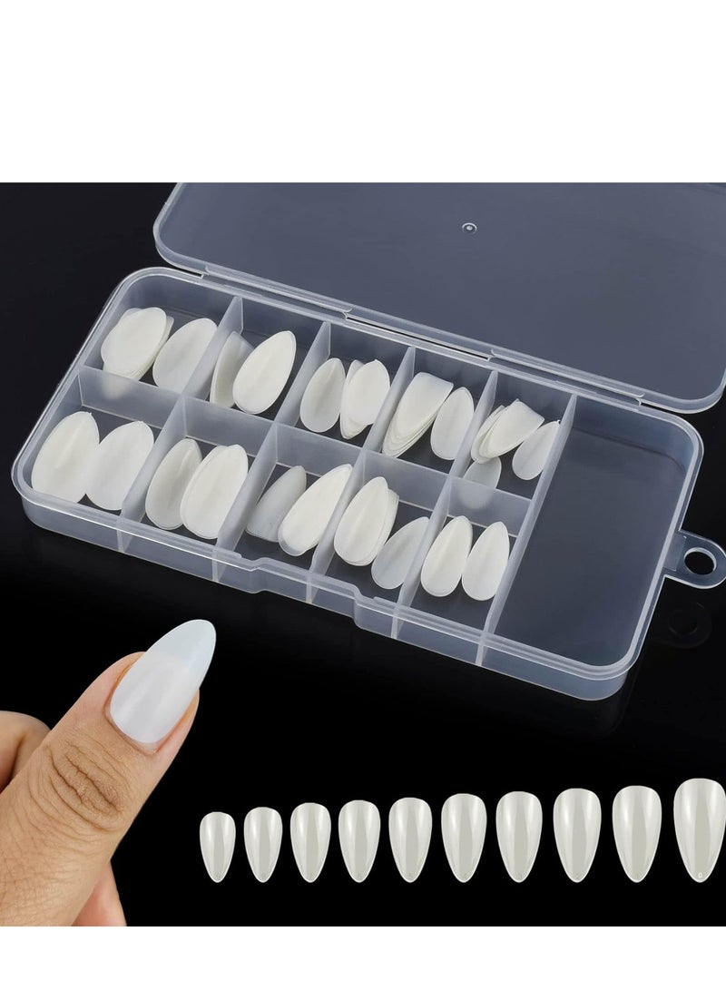 Nail Tips 100 Pcs Acrylic False Nails in Natural Color – Artificial Nail Tips for Designs & Extensions - Image 1