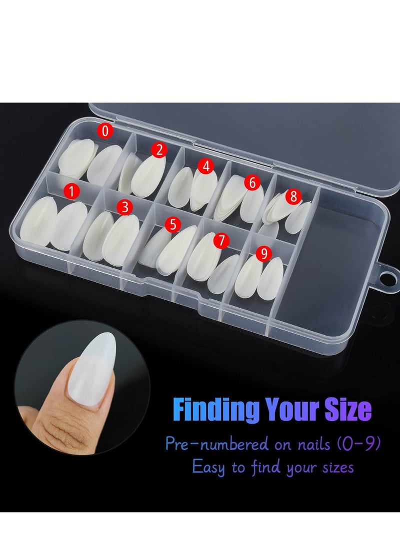 Nail Tips 100 Pcs Acrylic False Nails in Natural Color – Artificial Nail Tips for Designs & Extensions - Image 3