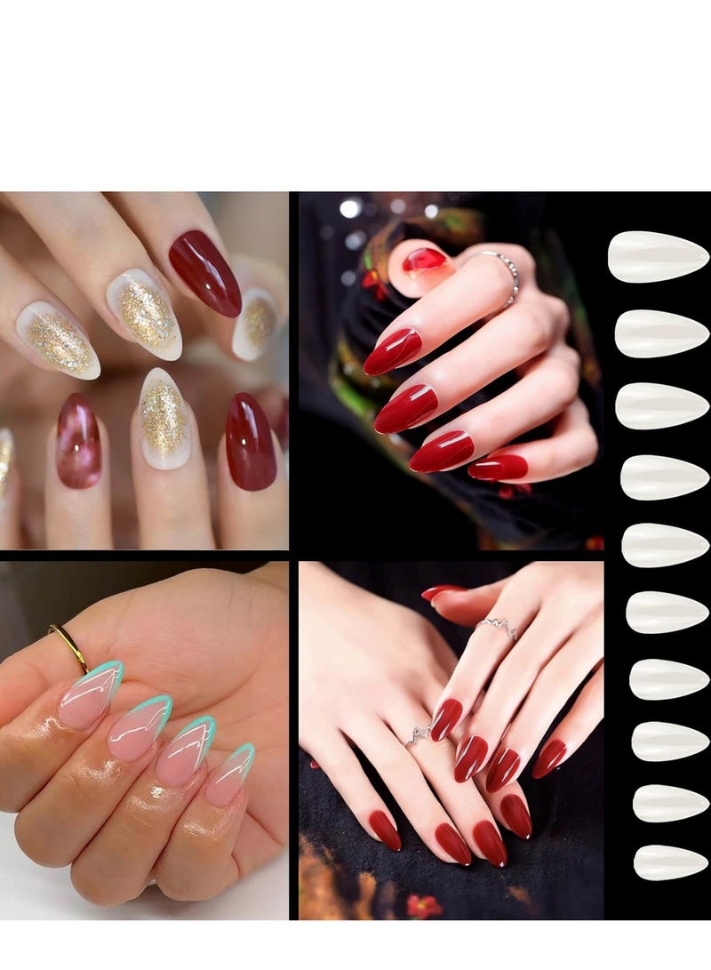 Nail Tips 100 Pcs Acrylic False Nails in Natural Color – Artificial Nail Tips for Designs & Extensions - Image 4