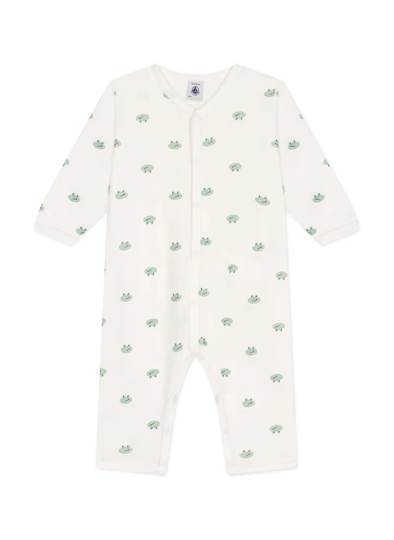 Petit Bateau Babies' footless frog pattern cotton pajamas