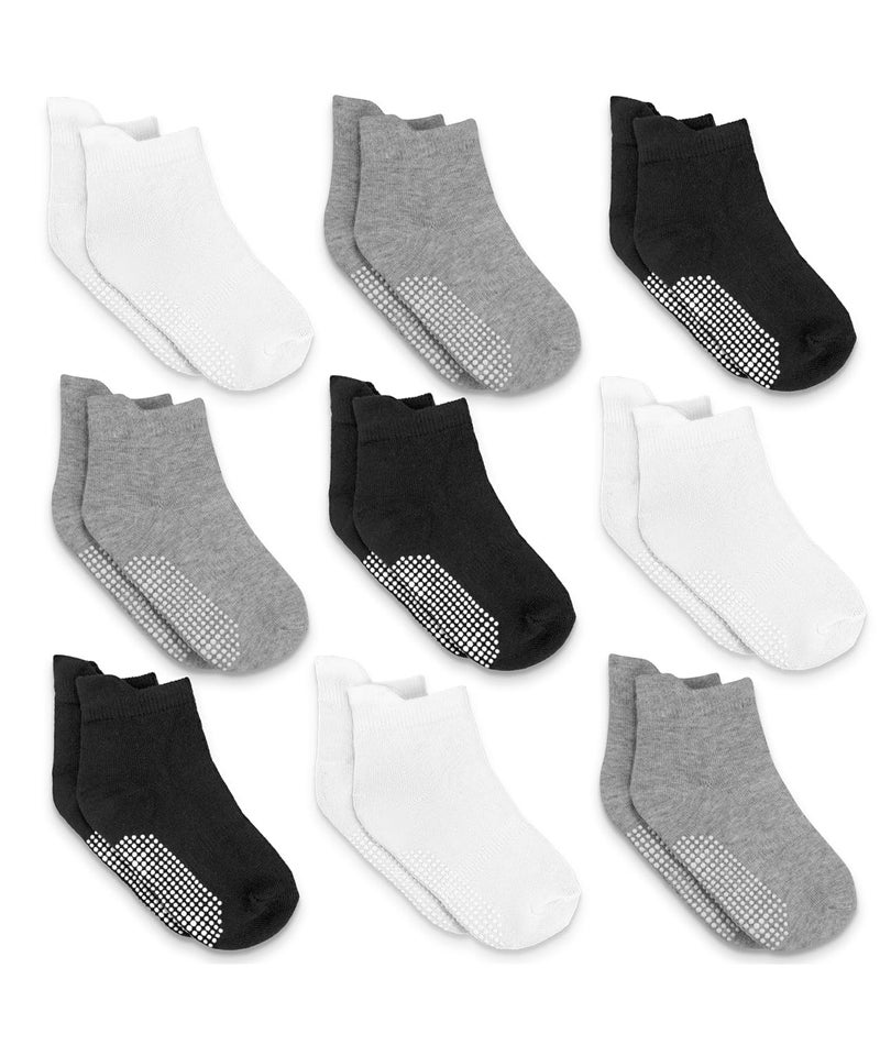 Infinno Baby Non Slip Ankle Socks 9 Pairs - Toddler Socks with Grips for Infants, Kids Boys and Girls - Image 1