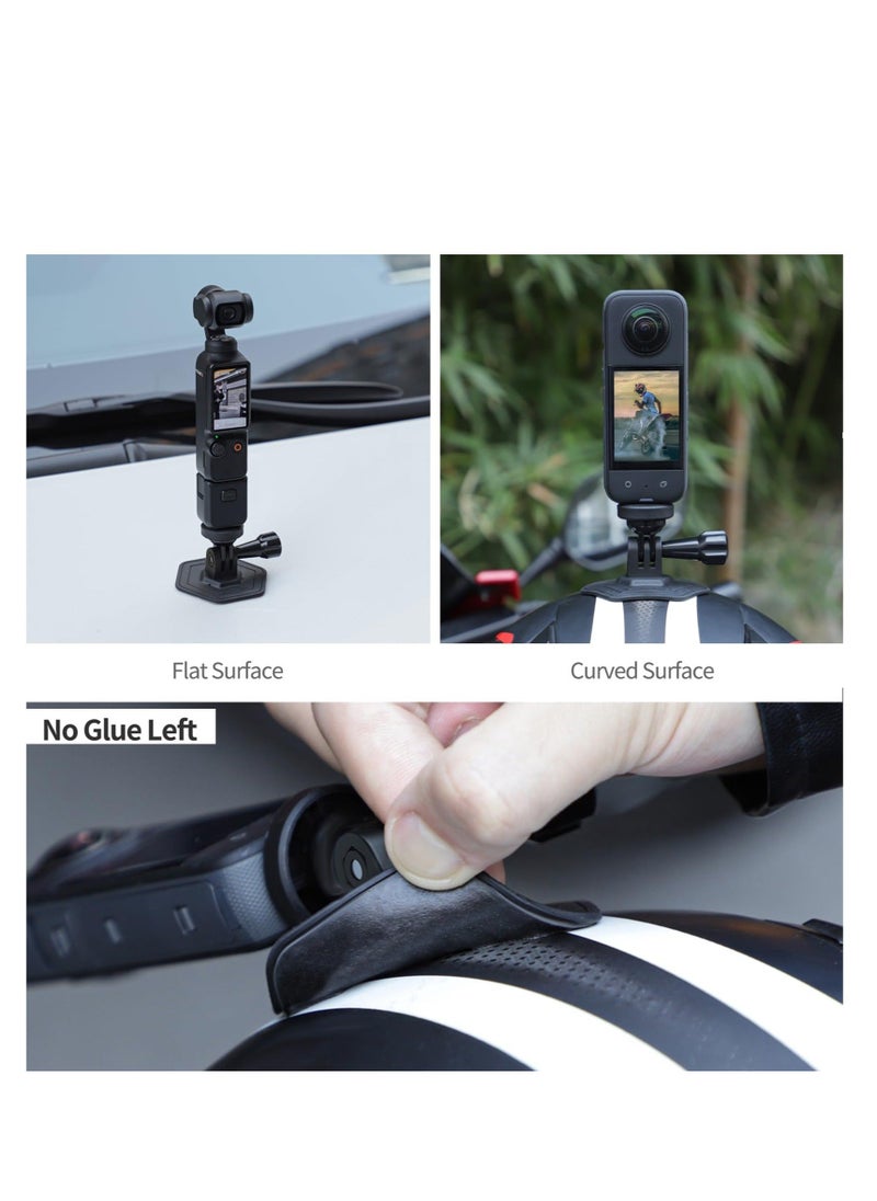 Generic - Helmet Adhesive Sticky Mount Curved Adhesive Base Kit, for DJI Osmo Action 4 Flexible Adhesive Mount, for Insta360 GO3/GoPro and Most Action Cameras - Image 1