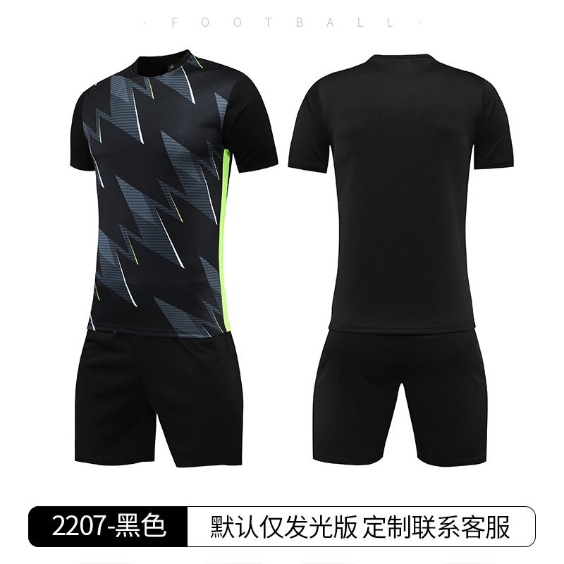 Generic Childrens Thin Game Football Suit suit Campus Male Coach Running Sports Jersey Womens Outdoor Tennis Suit T-shirt 2207-Black
