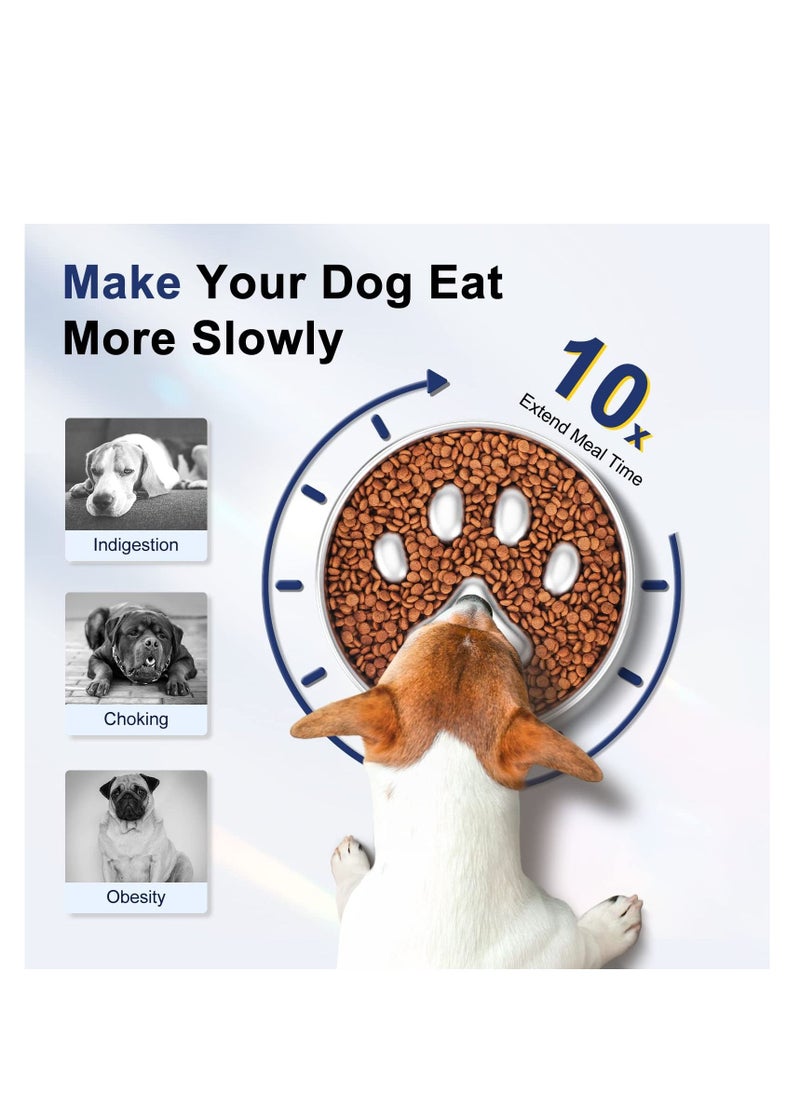 Excefore - Slow Feeder Dog Bowls 304 Stainless Steel, Metal Dog Food Bowls,  Dog Water Bowl for Small & Medium Sized Dogs, Fun Bloat Stop Pet Bowl for Fast Eaters, Slows Down Pets Eating - Image 1