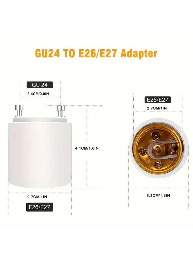 3pcs GU24 to E26 E27 Adapter Bulb Holder Socket Converter Durable Plastic Metal Pin - Image 4