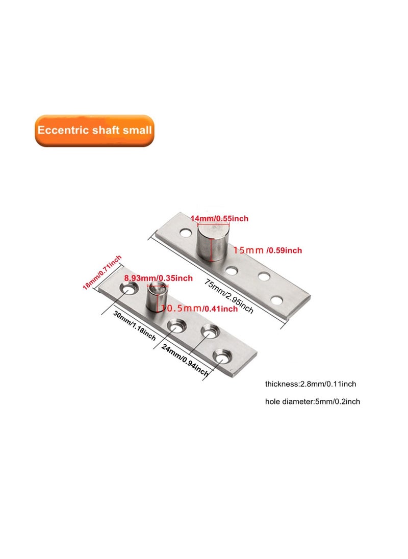 NIBEMINENT - 2PCS 180° Rotation Door Pivot Hinge, Concealed Hinge Hardware Hidden Bookshelf Hinges Concealing Swivel HardwareStainless Steel Secret Room Small - Image 1
