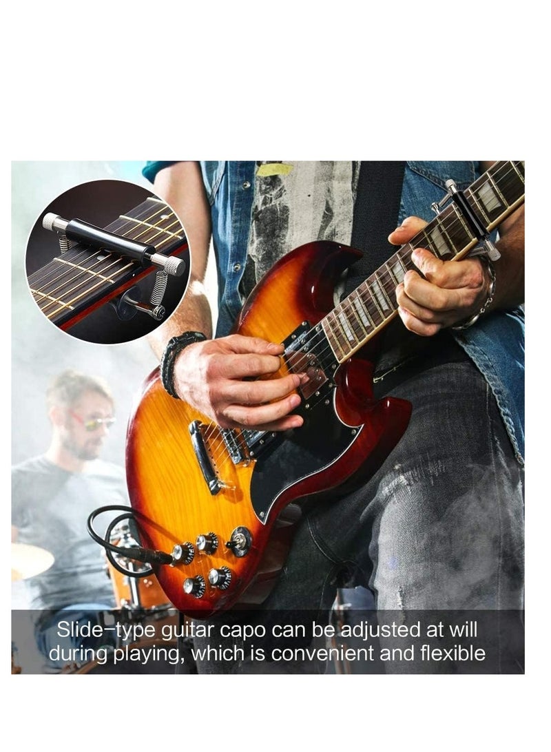 SYOSI 2 PCS Guitar Capo Capo Sliding Adjustable Guitar Roll Capo for Tuning Tone of Folk Classic Acoustic Electric Guitar Ukulele Mandolin Banjo String Instruments Accessories - Image 5