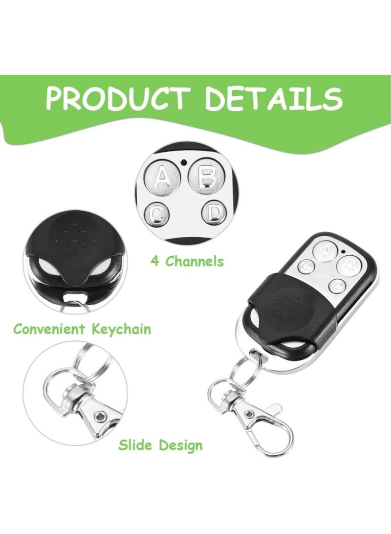 2 Garage Key Duplicators, Universal Automatic Door Remotes, 433MHz Cloning Remotes, Garage Door Remote Keychains, 4-Button, Compatible with Car Garage Doors, with Protective Case, Silver/Black - Image 5