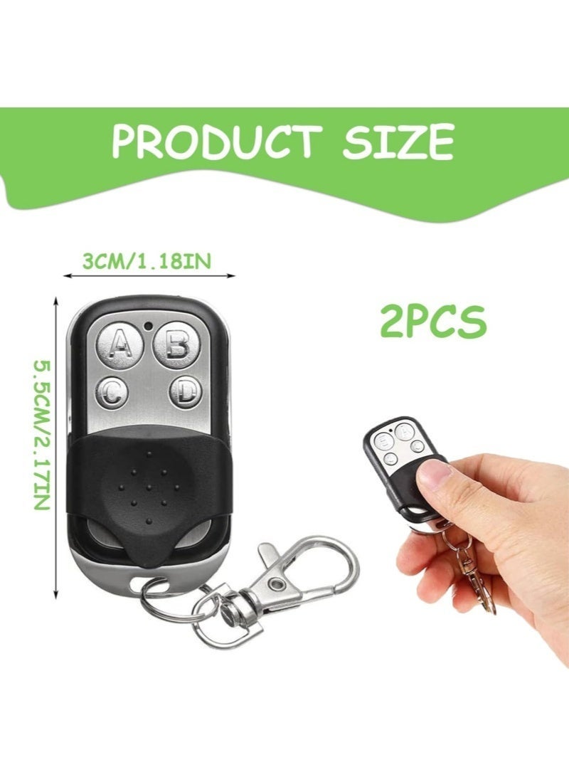 2 Garage Key Duplicators, Universal Automatic Door Remotes, 433MHz Cloning Remotes, Garage Door Remote Keychains, 4-Button, Compatible with Car Garage Doors, with Protective Case, Silver/Black - Image 2