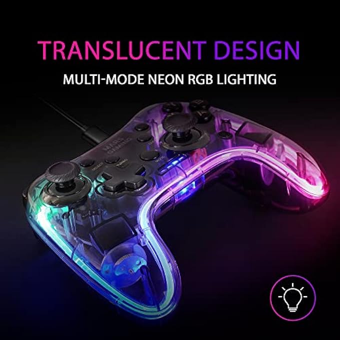 MARS GAMING MARSGAMING MGP-C, PROFESSIONAL NEON RGB GAMEPAD, DUAL HAPTIC VIBRATION, ANALOGUE JOYSTICKS, CONTROLLER FOR PC, SWITCH, PS3, RASPBERRY PI, MAC, ANDROID - Image 3