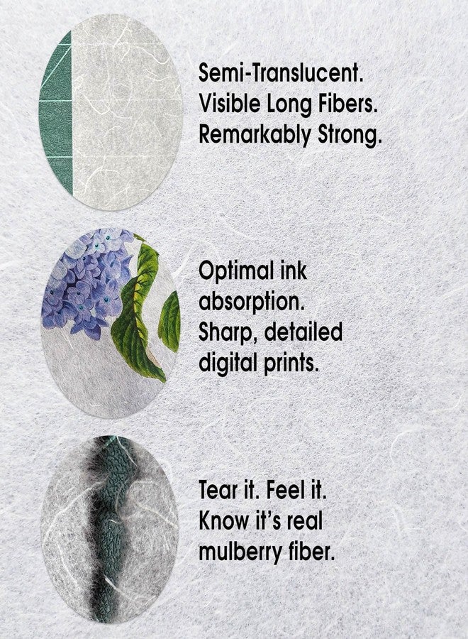 Kozo Studio - Premium Unryu Rice Paper for Decoupage (40 Sheets) | Mulberry Washi Paper Napkins for Printmaking and Creative DIY Crafts - Image 2