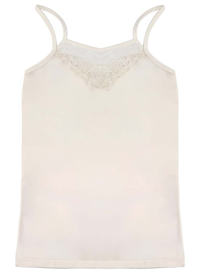 Dahab Cotton Plain Spaghetti Straps Undershirt For Women-Beige - Image 1