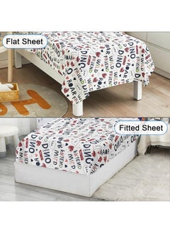 Wowelife Wowelife Dinosaur Toddler Bedding Set for Boys Grey 4 Piece Toddler Bed Sets Blue Kids Toddler Comforter Set Breathable Soft with Comforter, Flat Sheet, Fitted Sheet and Pillowcase  - Image 5