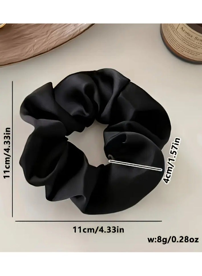 Ucanbe 5-Pack Elegant Satin Scrunchies for Women - Solid Color Jersey Hair Ties, Perfect for Parties and Holidays  - Image 2