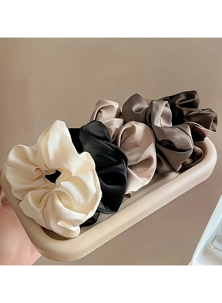 Ucanbe 5-Pack Elegant Satin Scrunchies for Women - Solid Color Jersey Hair Ties, Perfect for Parties and Holidays  - Image 5
