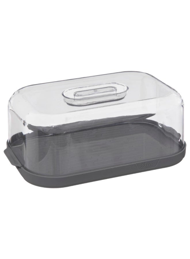 Five Simply Smart Fresh Eat Cheese Box with Butter Dish Grey and Clear 10.9 x 19.2 x 28.7 cm 194205 - Image 5