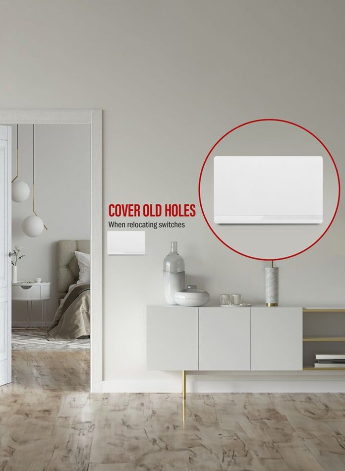 Vmax Double 2 Gang Blank Plate - 3x6" Matte White/Ivory Finish - Decorative Wall Cover Plate - Image 4