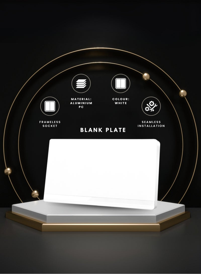 Vmax Double 2 Gang Blank Plate - 3x6" Matte White/Ivory Finish - Decorative Wall Cover Plate - Image 1