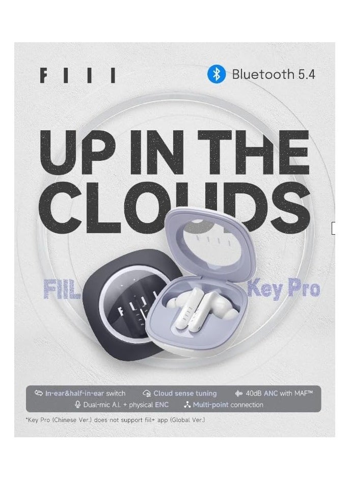 FIIL - FIIL CC Key Pro True TWS Purre Cloction Wireless Bluetooth Earbuds Active Noise Reduction Headphones Built-In Microphone, Ios And Android F041 - Image 1