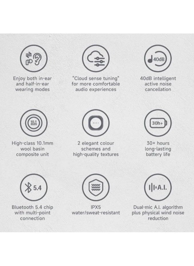 FIIL - FIIL CC Key Pro True TWS Purre Cloction Wireless Bluetooth Earbuds Active Noise Reduction Headphones Built-In Microphone, Ios And Android F041 - Image 1
