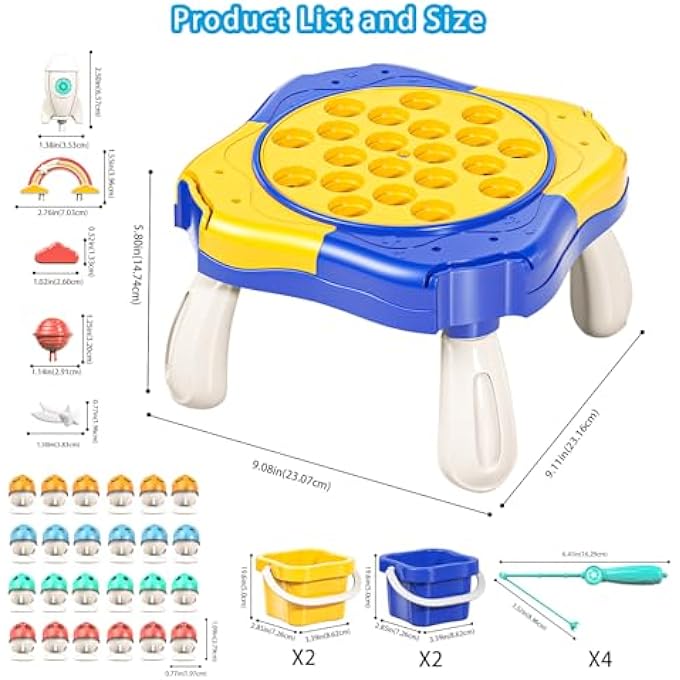 Doloowee Fishing Games for Kids 35 Magnetic Fishing Game Fishing Toy Develops HandEye Coordination Fun Fishing Toy Board Games for Kids and Toddlers Age 3 4 5 6 - Image 4