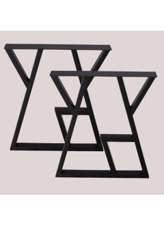 Cartvilla CARTVILLA Metal Table Legs DIY Furniture Legs Black Dining Table Leg Cast Iron Legs Computer Desk Legs Office Desk Legs Set of 2 A Shape only Legs  - Image 2