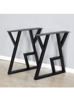 Cartvilla CARTVILLA Metal Table Legs DIY Furniture Legs Black Dining Table Leg Cast Iron Legs Computer Desk Legs Office Desk Legs Set of 2 A Shape only Legs  - Image 1