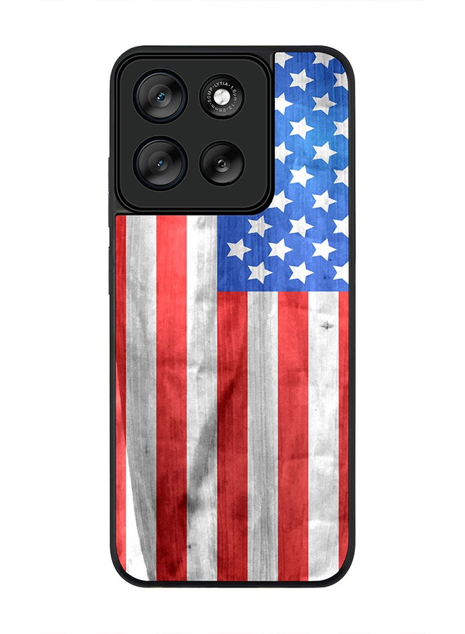 Stylizedd For Motorola Moto G56 Case,Slim fit Camera Protection, Shockproof Thin Phone cover  - USA Grunge Flag - Image 1