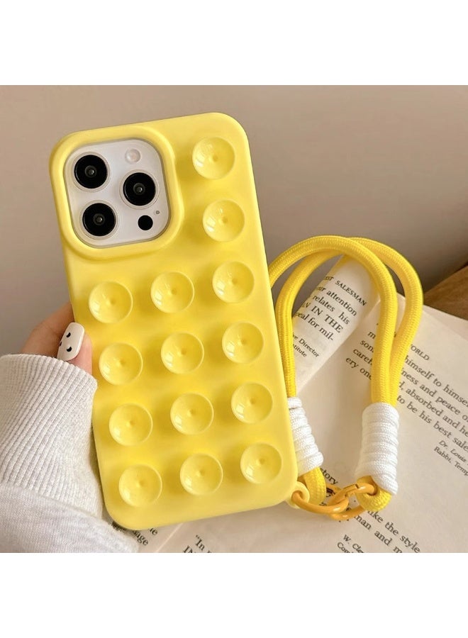 Fashion Creative Suction Cup Phone case with Hand Rope Is for iphone 14plus/15 plus Anti-fall Phone Accessories - Image 1