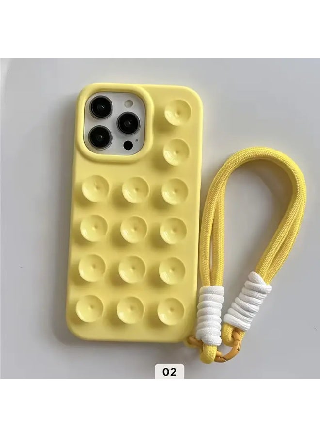 Fashion Creative Suction Cup Phone case with Hand Rope Is for iphone 14plus/15 plus Anti-fall Phone Accessories - Image 3