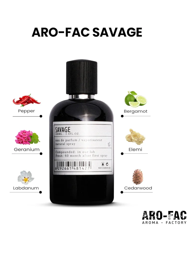 AMD Perfumes  Aro Fac Savage By AMD Perfumes Men Fragrance EDP 100ml for Men | Best Price UAE