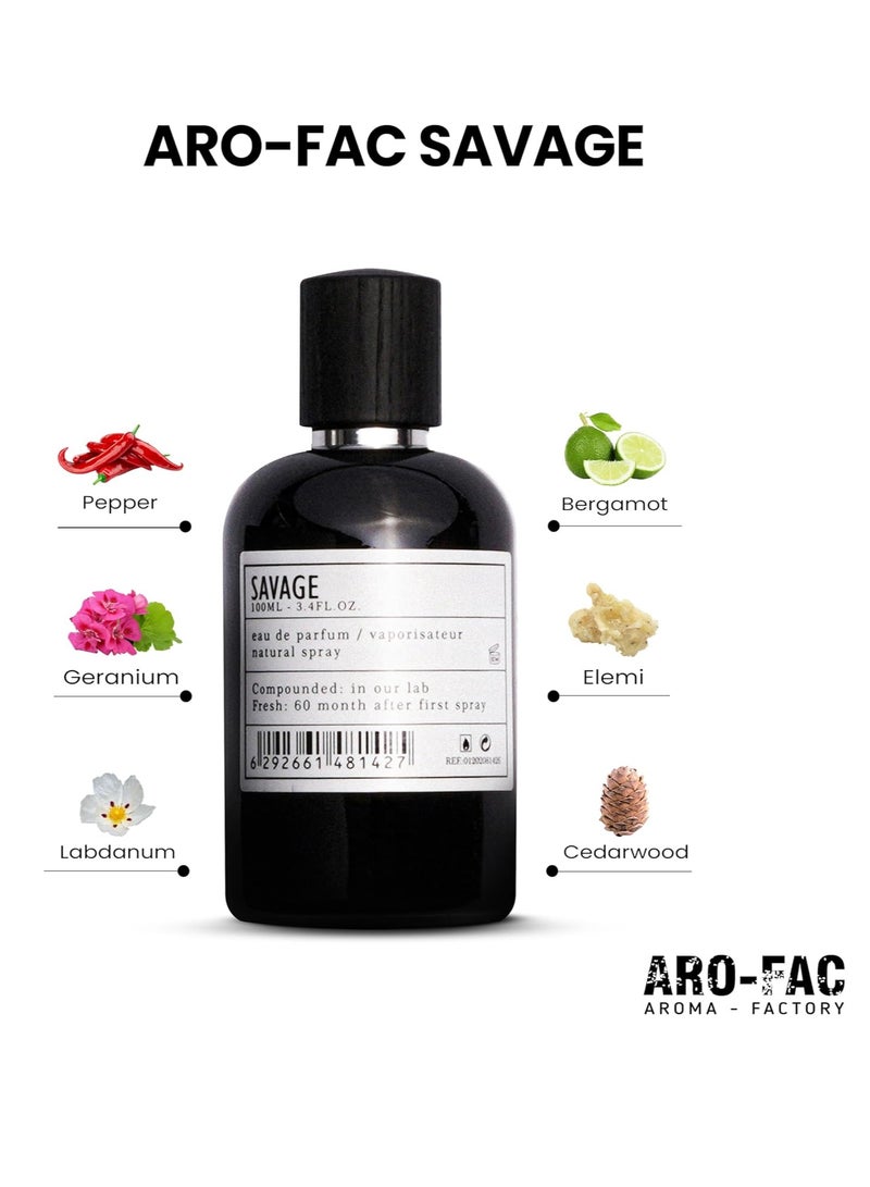 Aroma-Factory Aro Fac Savage By AMD Perfumes Men Fragrance EDP 100ml  - Image 3