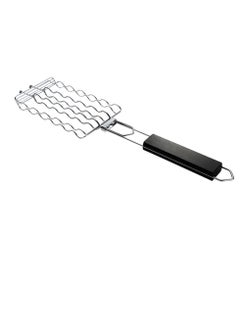 SYOSI Barbecue Grilling Basket BBQ Hot Dog Griller Rack Premium Quality Metal Rack for 6 Hot Dogs Strong load-bearing capacity Grill Mesh Clip Holder for Picnic Kitchen Tools  - Image 2