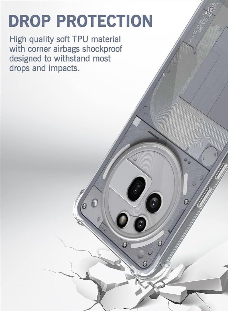 Wtech Nothing Phone (3a) Pro 5G 2025 TPU Bumper Corners with Hard PC Case Cover (MCTPTN) - Clear - Image 2