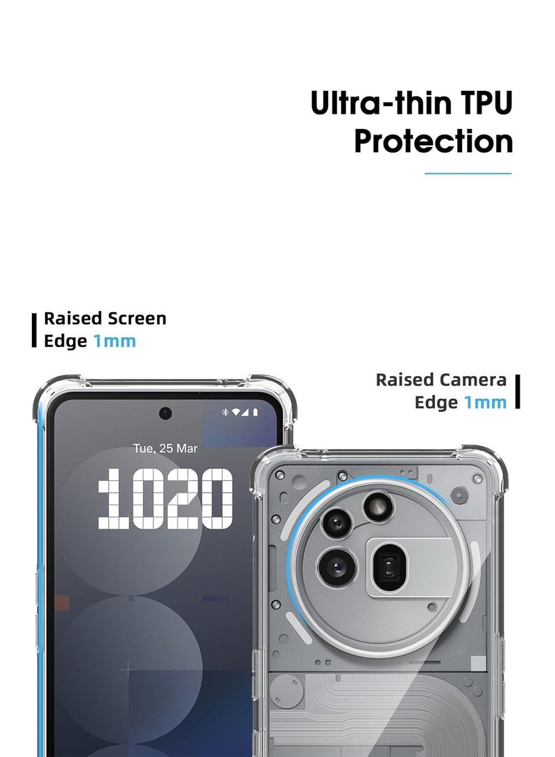 Wtech Nothing Phone (3a) Pro 5G 2025 TPU Bumper Corners with Hard PC Case Cover (MCTPTN) - Clear - Image 4