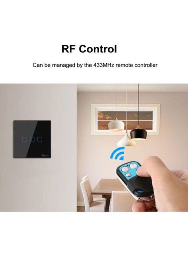 NIBEMINENT Wi-Fi Smart Wall Switch With Remote Control Black/Silver 10.2x10.2x4.6cm - Image 2