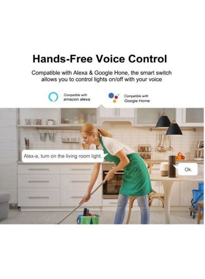 NIBEMINENT Wi-Fi Smart Wall Switch With Remote Control Black/Silver 10.2x10.2x4.6cm - Image 4